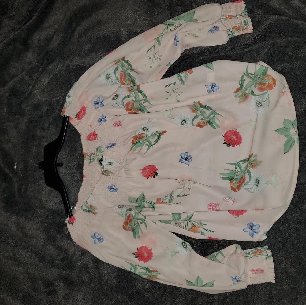 Pastel pink long sleeve blouse